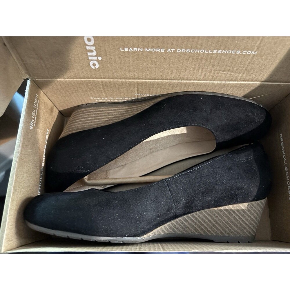 New In Box Dr. Scholls BE FLEX Black Wedge Shoes Size 8 M Retail $90 #285